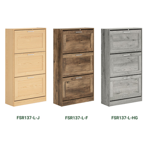 SoBuy FSR137-L-F schoenenkast schoenenrek met 3 kleppen schoenenrek smal schoenenkast