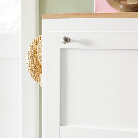 SoBuy FSR144-WN Schoenenkast met 3 Kleppen Schoenenrek Gangkast, Opbergkast voor Schoenen, Schoenenkist Schoenenrek