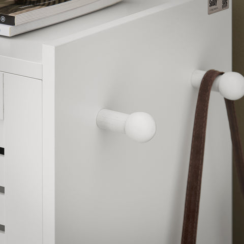 SoBuy FSR145-W Schoenenkast met 6 Kleppen, Schoenencommode met 2 Haken, Schoenenrek, Schoenenkist, Gangkast