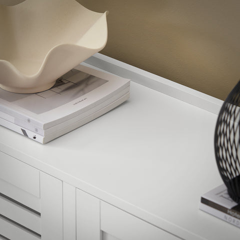 SoBuy FSR145-W Schoenenkast met 6 Kleppen, Schoenencommode met 2 Haken, Schoenenrek, Schoenenkist, Gangkast