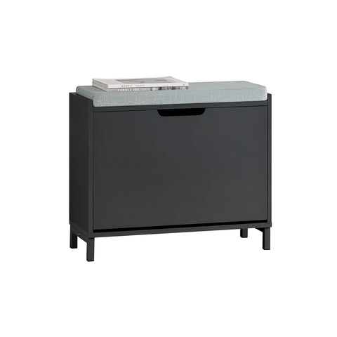 SoBuy FSR151-K-SCH Schoenenbank, schoenenkast, halmeubel, kist met 1 klep en 1 kussen, 60 x 24 x 52 cm (l x d x h)