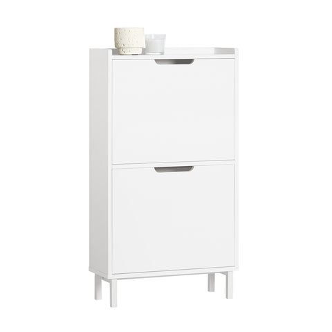 SoBuy FSR151-W Schoenenkast met 2 Kleppen, Schoenencommode, Schoenenrek, Schoenenkist, Gangkast, Opbergkast voor Schoenen