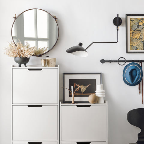 SoBuy FSR151-W Schoenenkast met 2 Kleppen, Schoenencommode, Schoenenrek, Schoenenkist, Gangkast, Opbergkast voor Schoenen