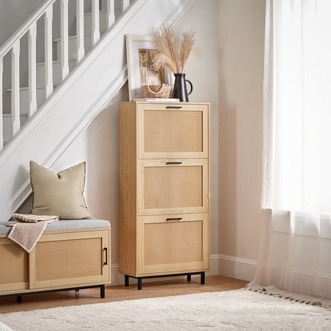 SoBuy FSR155-N Schoenenkast met 3 Kleppen, Schoenencommode, Schoenenrek, Schoenenkist, Gangkast, Opbergkast voor Schoenen