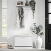 SoBuy FSR16-W Schoenenbank met Zitkussen – Schoenenkast met Klep, Opbergbank voor Hal, Woonkamer of Slaapkamer – 60x30x45 cm – Wit
