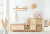 Pre-order SoBuy Set FSR163-N + FSR160-N – Bamboe Schoenenmeubel Set in Natuurkleur, Schoenenbank met Kussen + Schoenenkast met 2 Kleppen, 2-delige Haloplossing