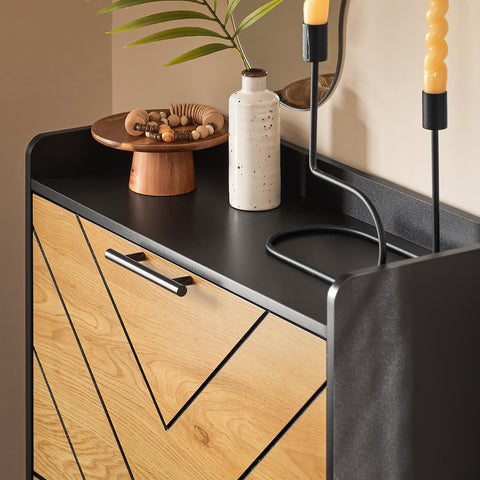 SoBuy FSR164-SCH Schoenenkast, schoenenkast, 3 kleppen, ingangsmeubels, schoenenrek op voet, 62 x 24 x 125 cm