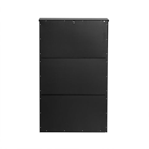 SoBuy FSR165-SCH Schoenenkast met 2 Flappen en 1 Lade, Schoenenrek,Gangkast, Opbergkast