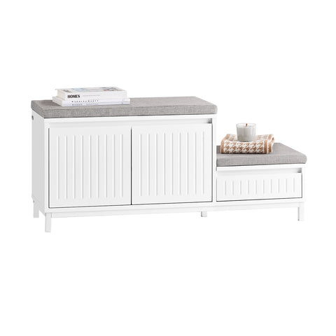 SoBuy FSR172-W Schoenenrek schoenenrek kinderen schoenenkast schoenenbank met zitvlak schoenencommode schoenenrek Wit