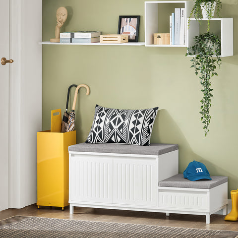 SoBuy FSR172-W Schoenenrek schoenenrek kinderen schoenenkast schoenenbank met zitvlak schoenencommode schoenenrek Wit