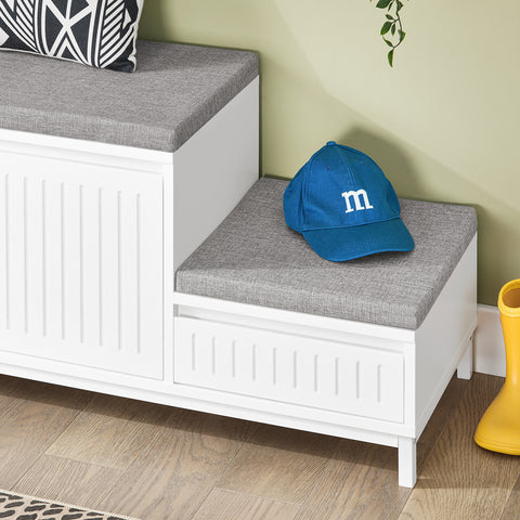 SoBuy FSR172-W Schoenenrek schoenenrek kinderen schoenenkast schoenenbank met zitvlak schoenencommode schoenenrek Wit