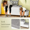 SoBuy FSR172-W Schoenenkast met Zitbank – Schoenenbank voor de Hal met 2 Kussens, 2 Deuren en 1 Lade – Draagvermogen 181 kg, Wit, 100×35×42 cm[Ontworpen voor het hele gezin]