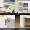 SoBuy FSR172-W Schoenenkast met Zitbank – Schoenenbank voor de Hal met 2 Kussens, 2 Deuren en 1 Lade – Draagvermogen 181 kg, Wit, 100×35×42 cm[Ontworpen voor het hele gezin]