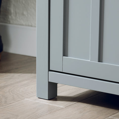 SoBuy FSR173-HG Zitkast zitbank met opbergruimte schoenenbank met zitvlak met 1 grijze mand lichtgrijs BHT ca. 110x46x38cm
