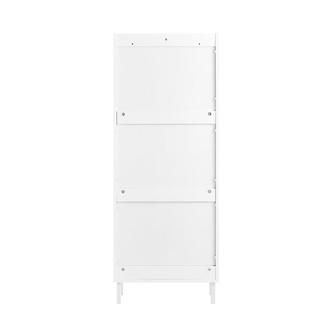 SoBuy FSR177-H-W Schoenenkast met 3 kleppen schoenenkast smal schoenenrek met 6 legvlakken schoenencommode schoenenrek wit