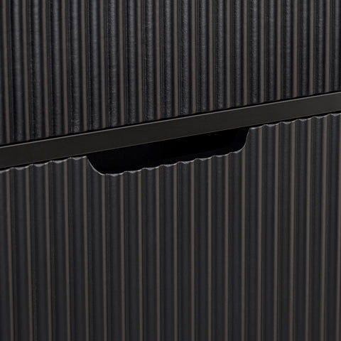 SoBuy FSR177-SCH Schoenenkast met 2 kleppen schoenenkast smal schoenenrek met 4 legplanken schoenencommode schoenenrek zwart