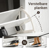 SoBuy FSR186-II-W Schoenenkast – Smalle Opbergkast met 4 Kleppen, Perfect voor Hal & Woonkamer – Compact Design, Wit – 104x23x82 cm