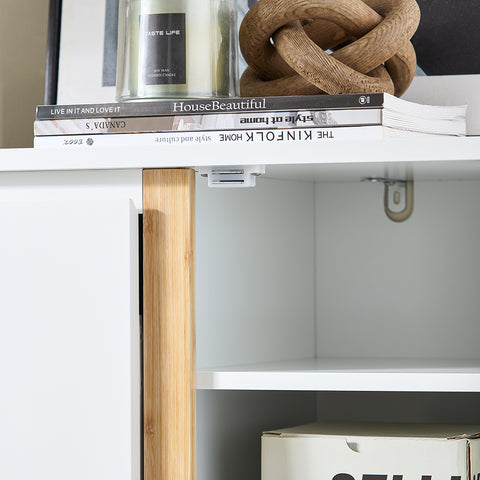 SoBuy FSR189-WN Schoenenkast met 3 kleppen en 1 deur