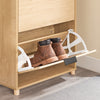 SoBuy FSR200-II-N Schoenenkast met 2 Kleppen – Ruimtebesparend Schoenenmeubel voor 8 Paar – Anti-Kantel Systeem – Geschikt tot EU Maat 47 – Licht Hout – 60×24×83 cm