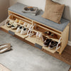 SoBuy FSR211-NSchoenenbank voor de ingang – schoenenkast met opbergruimte voor grote schoenen, opbergbank voor de ingang – kleine woningen, hal, hout 100 x 24 x 50 cm