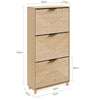 SoBuy FSR213-N Schoenenkast smal, 24 cm, houten schoenenkast, grote capaciteit tot 47, modern Scandinavisch design, perfect voor entree, hal, familie, hout, 60 x 24 x 120 cm