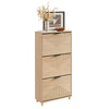 SoBuy FSR213-N Schoenenkast smal, 24 cm, houten schoenenkast, grote capaciteit tot 47, modern Scandinavisch design, perfect voor entree, hal, familie, hout, 60 x 24 x 120 cm