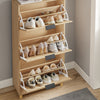 SoBuy FSR213-N Schoenenkast smal, 24 cm, houten schoenenkast, grote capaciteit tot 47, modern Scandinavisch design, perfect voor entree, hal, familie, hout, 60 x 24 x 120 cm