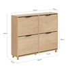 SoBuy FSR214-N Schoenenkast smal, 24 cm, houten schoenenkast, grote capaciteit tot 47, modern Scandinavisch design, perfect voor entree, hal, familie, hout, 100 x 24 x 83 cm