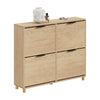 SoBuy FSR214-N Schoenenkast smal, 24 cm, houten schoenenkast, grote capaciteit tot 47, modern Scandinavisch design, perfect voor entree, hal, familie, hout, 100 x 24 x 83 cm
