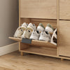 SoBuy FSR214-N Schoenenkast smal, 24 cm, houten schoenenkast, grote capaciteit tot 47, modern Scandinavisch design, perfect voor entree, hal, familie, hout, 100 x 24 x 83 cm