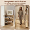 SoBuy FSR214-N Schoenenkast smal, 24 cm, houten schoenenkast, grote capaciteit tot 47, modern Scandinavisch design, perfect voor entree, hal, familie, hout, 100 x 24 x 83 cm