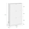 SoBuy FSR215-W Schoenenkast smal 18 cm, schoenenrek maat EU 47, schoenenkast voor ingangen, gangen en kleine woningen, perfect voor studio's en moderne huizen, 76 x 18 x 113 cm