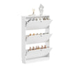 SoBuy FSR215-W Schoenenkast smal 18 cm, schoenenrek maat EU 47, schoenenkast voor ingangen, gangen en kleine woningen, perfect voor studio's en moderne huizen, 76 x 18 x 113 cm