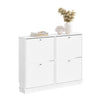 SoBuy FSR216-W Schoenenkast smal 18 cm, schoenenrek maat EU 47, schoenenkast voor ingangen, gangen en kleine woningen, perfect voor studio's en moderne huizen, 105 × 18 × 78 cm