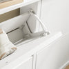SoBuy FSR216-W Schoenenkast smal 18 cm, schoenenrek maat EU 47, schoenenkast voor ingangen, gangen en kleine woningen, perfect voor studio's en moderne huizen, 105 × 18 × 78 cm