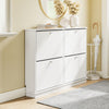 SoBuy FSR216-W Schoenenkast smal 18 cm, schoenenrek maat EU 47, schoenenkast voor ingangen, gangen en kleine woningen, perfect voor studio's en moderne huizen, 105 × 18 × 78 cm