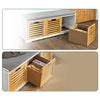 SoBuy FSR23-WN Schoenenbank met Kussentje en 3 Mandjes – Houten Opbergbank voor Hal of Gang – 105x35x43cm, Wit + Natuurlijk
