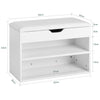 SoBuy FSR25-W Schoenenbank met Opbergruimte – 2-Lagen Schoenenrek met Comfortabel Kussen – Witte Halbank 60×30×44 cm – Draagkracht 120 kg