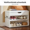SoBuy FSR25-W Schoenenbank met Opbergruimte – 2-Lagen Schoenenrek met Comfortabel Kussen – Witte Halbank 60×30×44 cm – Draagkracht 120 kg