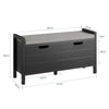 SoBuy FSR63-II-SCH Schoenenbank met Opbergruimte – Modern Schoenenkastje met Gesloten Deuren, Comfortabel Kussen en Hoge Draagkracht (150 kg) – Zwart – 91x30x50 cm