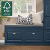 SoBuy FSR64-B Schoenenbank met 2 Kleppen en Kussen – Multifunctionele Halbank met Opbergruimte, FSC®-hout, Blauw, 104×24×51 cm