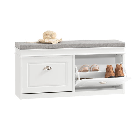 SoBuy FSR64-W Schoenenkast Schoenenvak Schoenenrek Zitcommode Zitbank