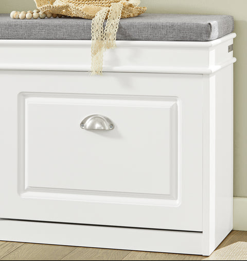SoBuy FSR64-W Schoenenkast Schoenenvak Schoenenrek Zitcommode Zitbank