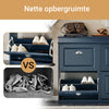 Pre-order SoBuy FSR79-B Schoenenkast met 4 Kleppen, Schoenenopbergkast voor Hal, Schoenenmeubel, Opbergruimte voor 16 Paar Schoenen, voor Gang en Entree, 105x24x83 cm, Blauw