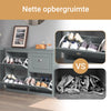 SoBuy FSR79-HG Smalle Schoenenkast met 4 Kleppen – 16 Paar Schoenen, 24 cm Diep, Grijs, 105×24×83 cm
