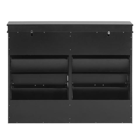 SoBuy FSR79-SCH Schoenenkast met 4 Kleppen Schoenenrek Schoenenkipper met 8 Planken