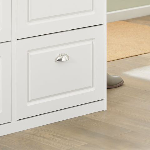 SoBuy FSR79-W Schoenenkast met 4 Kleppen Schoenenrek Schoenenkipper met 8 Planken