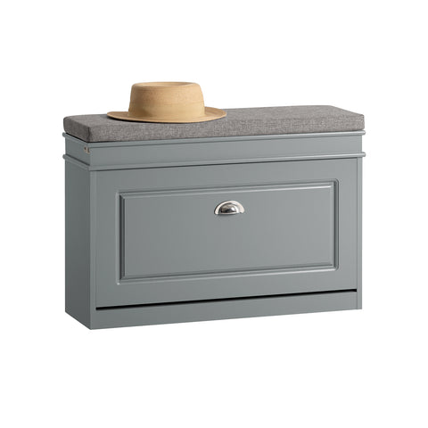 SoBuy FSR82-L-HG Schoenbank Schoenenkast met gecapitonneerde zitting en bekleding Schoenbank