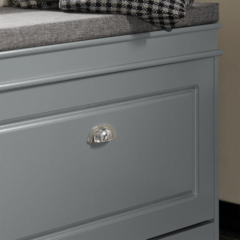 SoBuy FSR82-L-HG Schoenbank Schoenenkast met gecapitonneerde zitting en bekleding Schoenbank