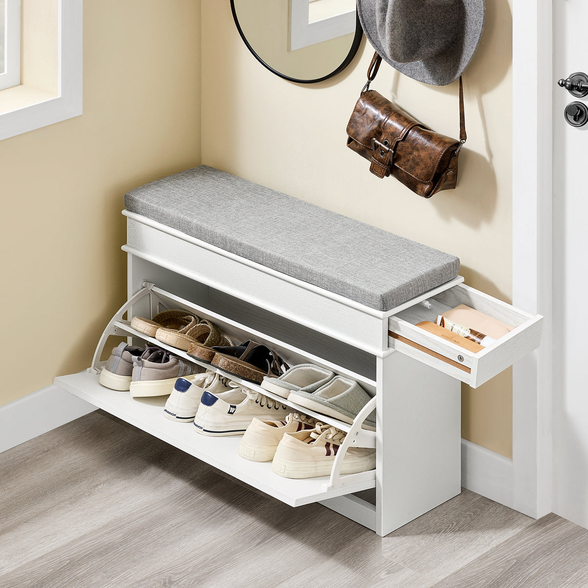 Pre-order FSR82-L-WG Schoenenkast entreebank – schoenenbank met Pre-order FSR82-L-WG Schoenenkast entreebank – schoenenbank met